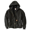 Active Quilted Flannel-Lined Jacket With Hood, Black, XXXL