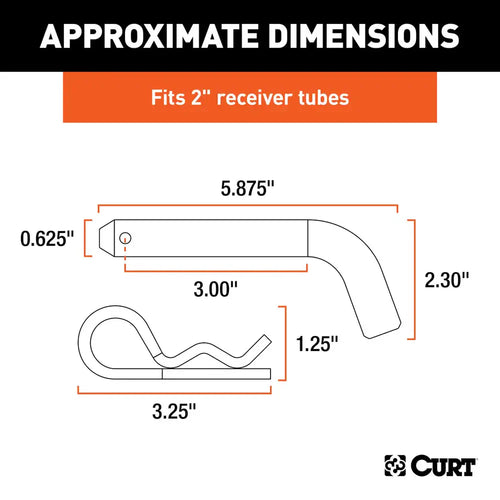 Curt  5/8 Hitch Pin (2 Receiver, Zinc, Packaged) (5/8)