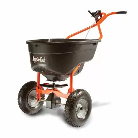 Agri-Fab 130lb Push Type Broadcast Smart Spreader - Black/ Orange