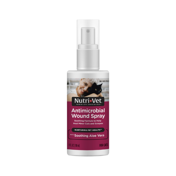 Nutri-Vet Antimicrobial Wound Spray for Cats 4 Oz